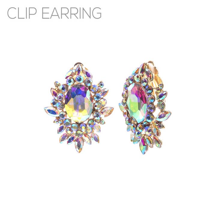 26176 - g ab big flower clip on ear for wholesale by Western Fashion