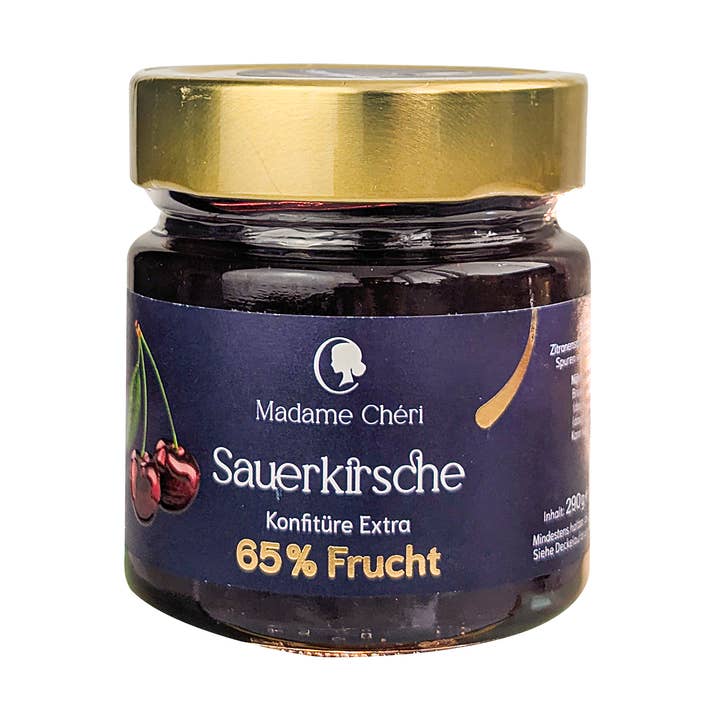 Sour Cherry Extra Jam (290g) for wholesale by Kaffee und Schokolade GmbH