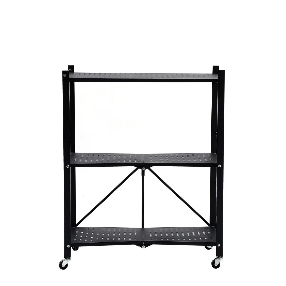 J&V TEXTILES - Wholesale Free Standing Shelf - Assembled Black Foldable Metal Storage Shelving Unit - 3 Sizes!17