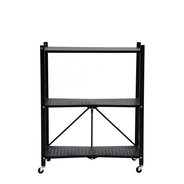 J&V TEXTILES - Wholesale Free-standing shelf - Assembled Black Foldable Metal Storage Shelving Unit - 3 Sizes!17