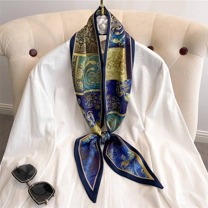 RETRO PRINTED DOUBLE-LAYER NARROW SILK HEAD SCARF_CWASC1536 for wholesale by ACCITY
