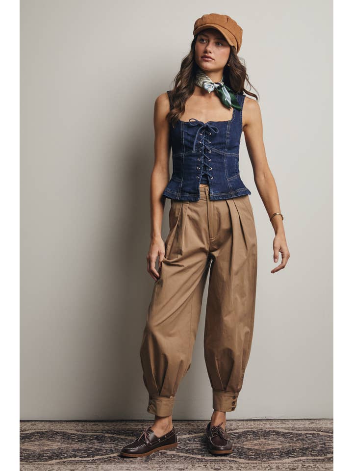 Forte - Vendita all'ingrosso Pantalone - Donna - Pantaloni affusolati con polsino plissettato FP000218