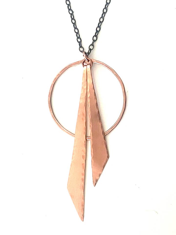 Circle and Slender Triangle Necklace for wholesale by Studio451Jewelry