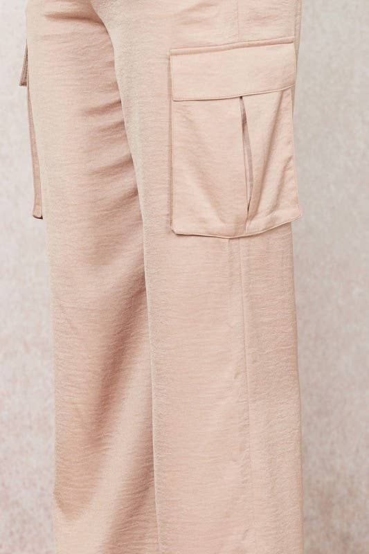 ILLA ILLA - Wholesale Pants - Women's - Satin Cargo Pants1