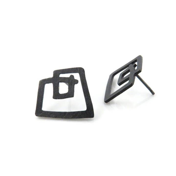 Kimya Joyas – Brincos de pino por atacado – Brincos de Prata Oxidada Esculturais3