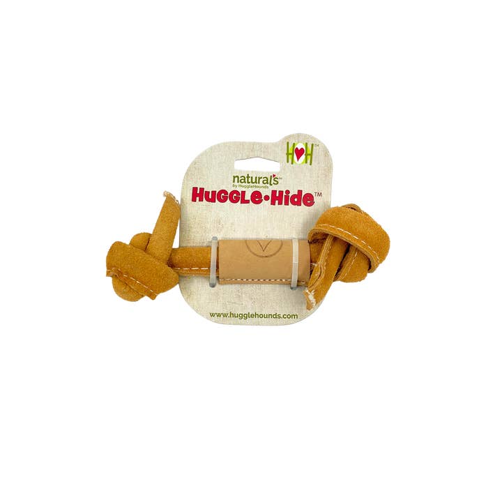 HuggleGroup – wholesale Pet rope toy – Dog – Huggle-Hide® Natural Leather Knotted Bone Dog Toy