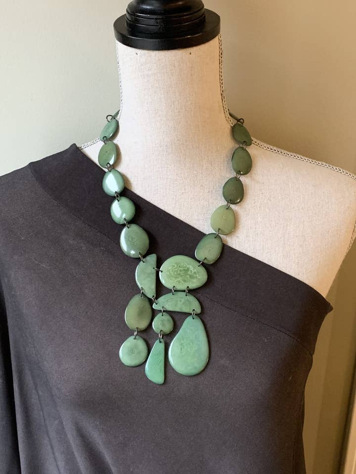 Long Mosaic Bib Necklace for wholesale by Veronica Riley Martens