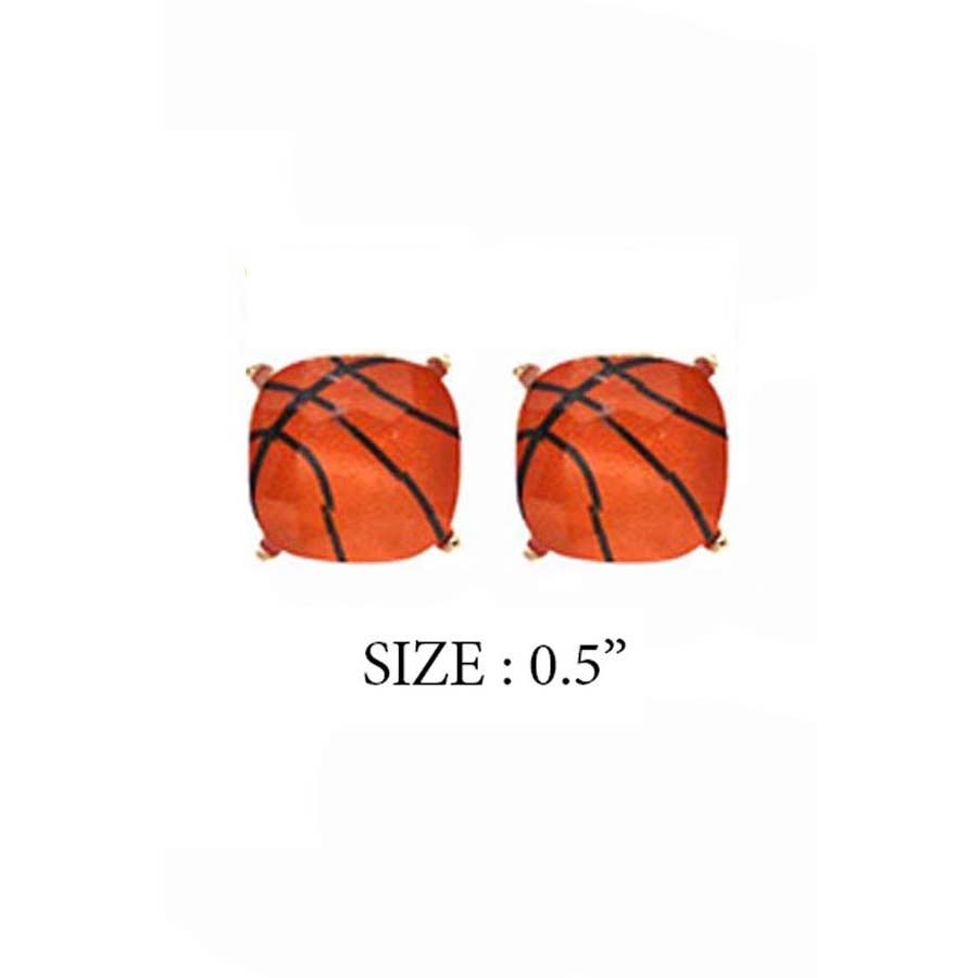 JHP Collection - Wholesale Stud/Post Earrings - RECTANGULAR SHAPE SPORTS BALL STUD EARRINGS4