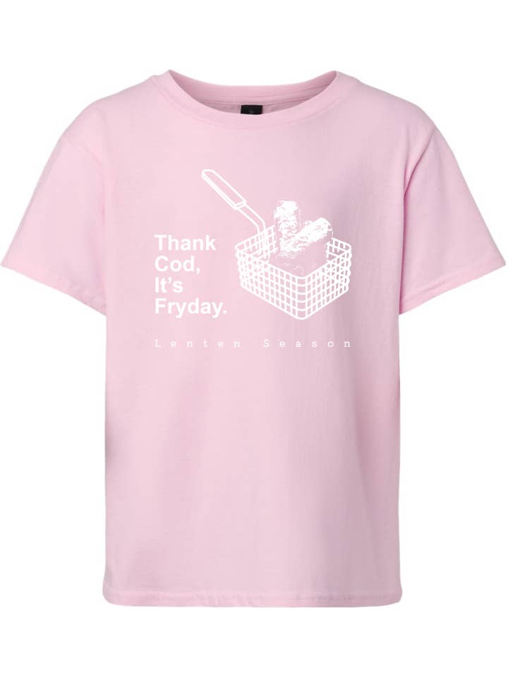 Sock Religious - Wholesale Screen-printed t-shirt – Kids - TCIF Thank Cod, Its Fryday - Fish Fry Youth T-Shirt5