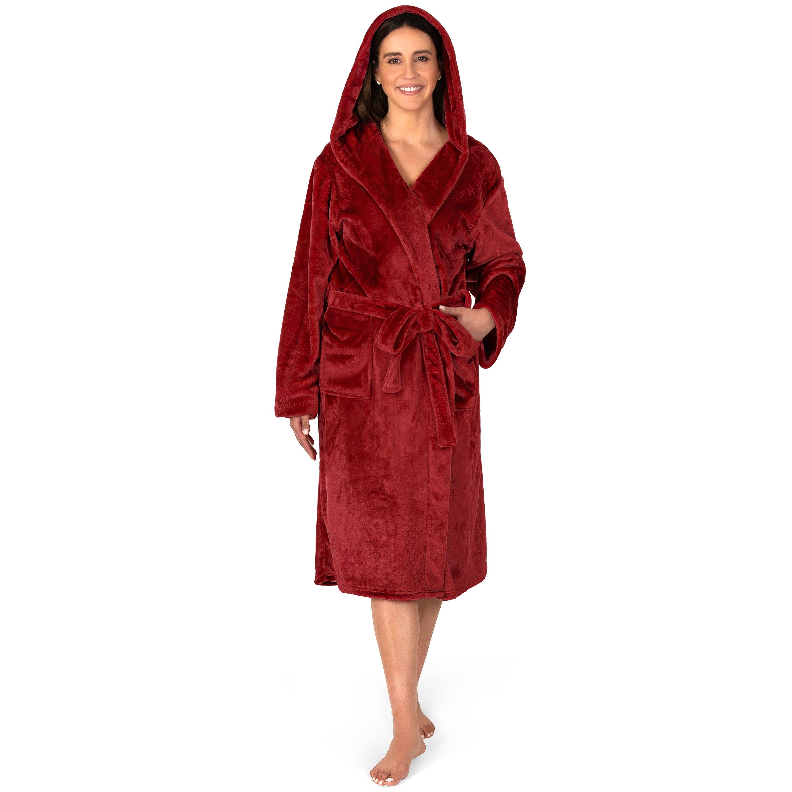 Pavilia - Wholesale Robe - Women's - Women's Classic Fleece Robe with Hood2