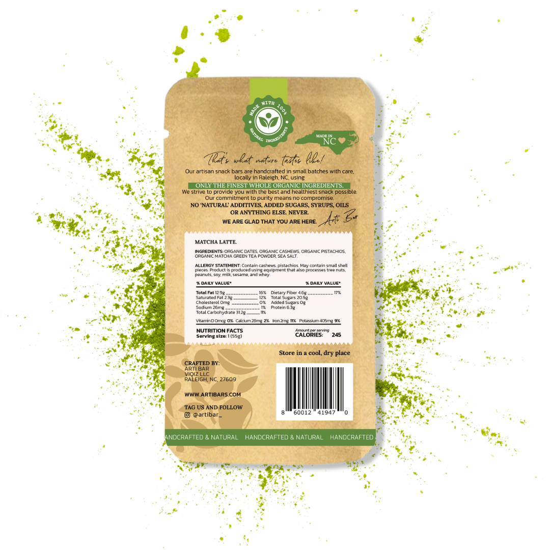 Arti Bar - Wholesale Snack Bar - ARTI BAR MATCHA LATTE (PACK OF 12)2