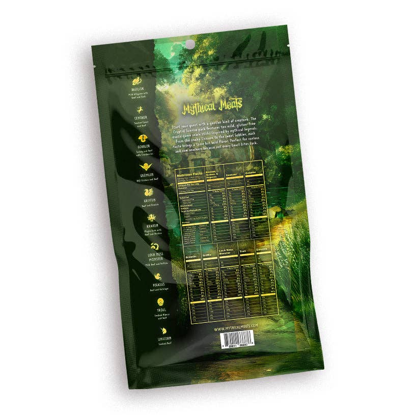 Mythical Meats - Wholesale Jerky - Mythical Meats® Cryptid Sunrise - Mild Variety Pack - Case of 62