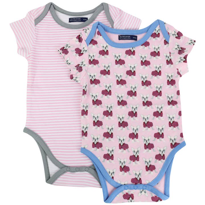 BAXTER + BAYARD Organic Cotton Onesies (2-Pack) Frenchie for wholesale by Baxter+Bayard