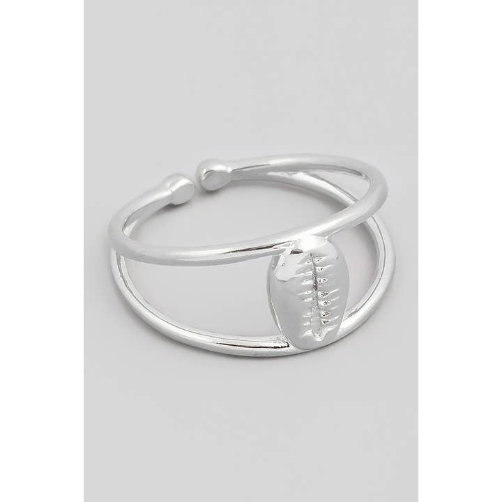 The Looks by Fame Accessories - Wholesale Band/Stacked Ring - Gold Dipped Metal Cowrie Shell Ring