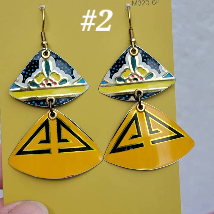 Verdilune - Wholesale Dangle Earrings - Dark Floral Collection - Repurposed Tin Jewelry3