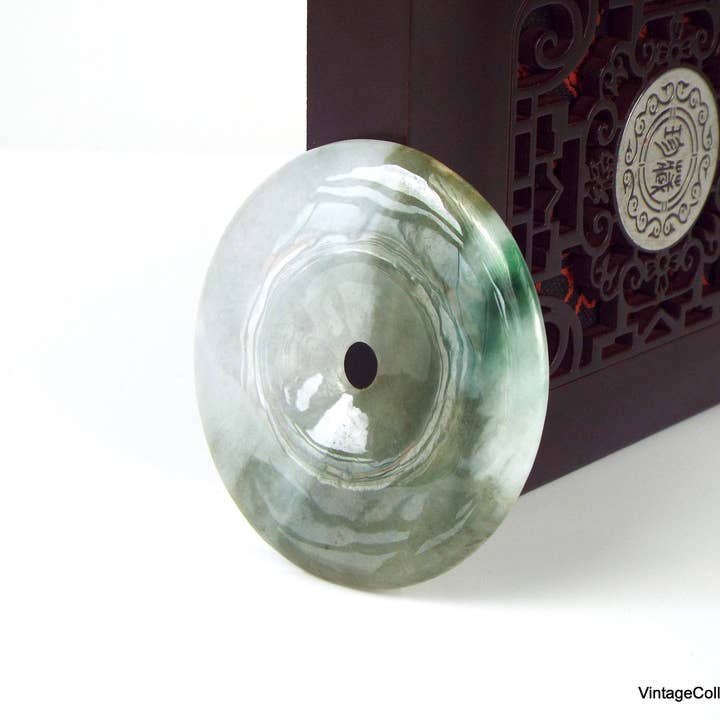 Vintagecollection888 - Wholesale Spiritual Stone/Crystal - Authentic Jade Pi Disc with Natural Jadeite Stone