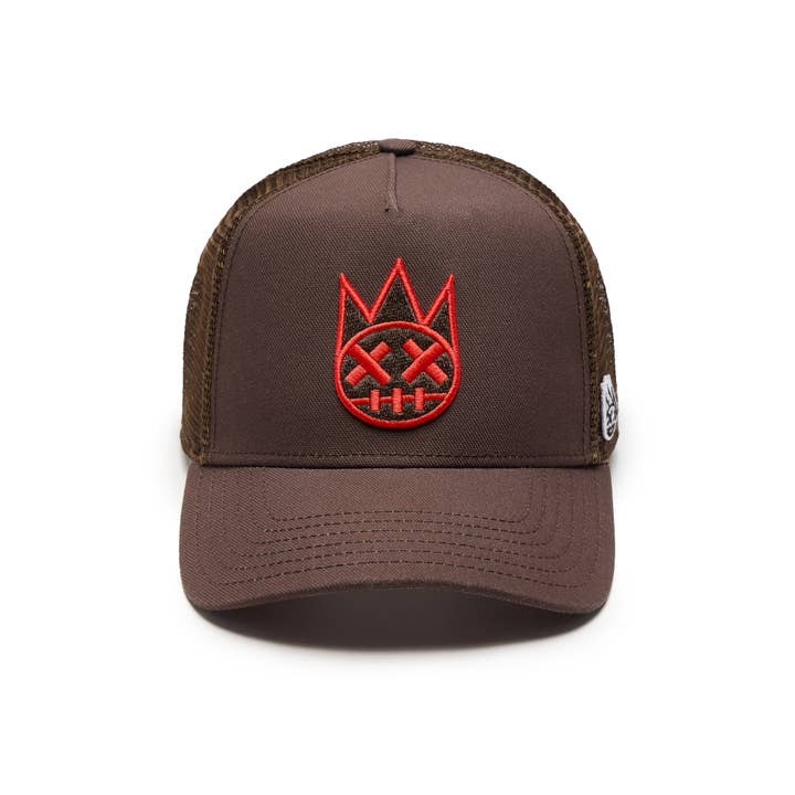 Cult's Clean Shimuchan Red Logo Mesh Back Trucker Hat for wholesale by Cult of Individuality