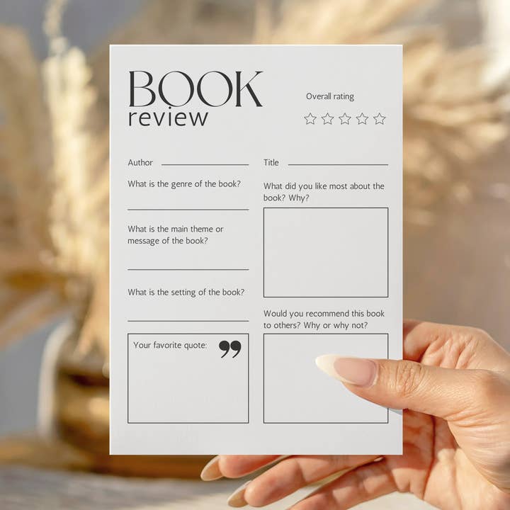 Simple Book Review Notepad for wholesale by Peachi Lane