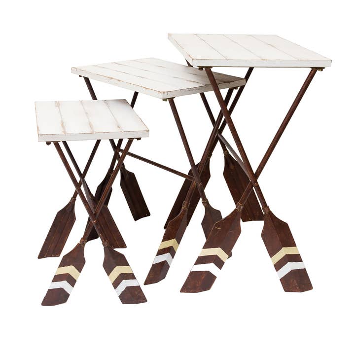SALE Foldable Stacking Table, Set of 3 for wholesale by C&F Home
