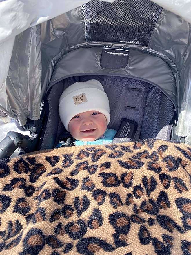 Funky Junque – wholesale Bedding blanket – Kids & Baby – Baby Throw Blanket - Leopard Pattern (Latte)4