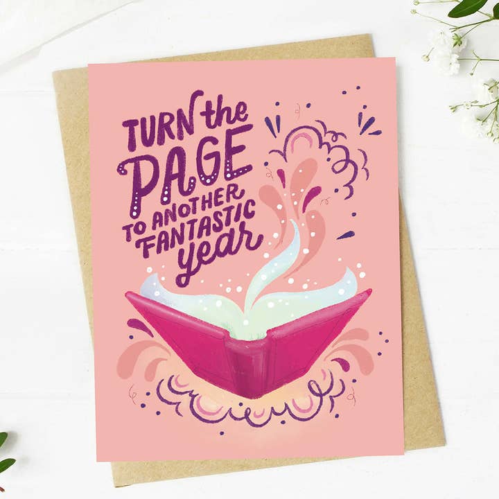 Another Fantastic Year Bookish Birthday Card for wholesale by Big Moods