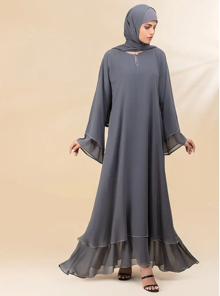 Multi Colored Two Layered Maxi Abaya for wholesale on Faire0