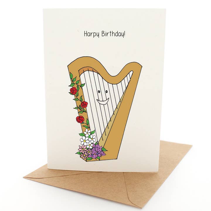 Punny Harpa - Cartão de Saudação por atacado de Pleasant Tree