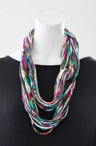 Necknots - Wholesale Scarf - Women's - Scarf or Necklace in Multi-colored print 'Paint Party'1