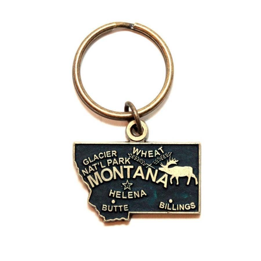 Gleeful Peacock - Wholesale Keychain - Unisex - Montana Keychain - High Quality Thick Metal State Love2
