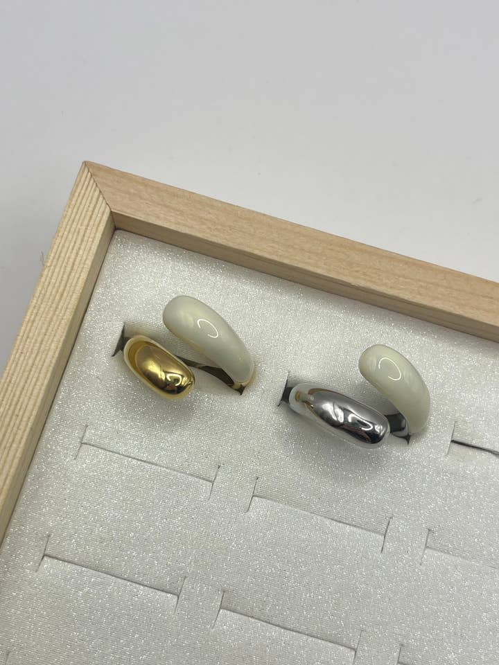 Gold White Hug Edelstahl Ring for wholesale by YOLA