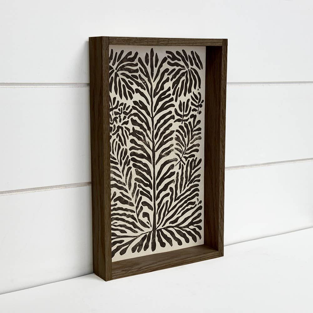 Hangout Home - Vente Affiche d'art - Motif de Feuilles Botaniques - Art sur Toile Élégant de la Nature - Encadré0