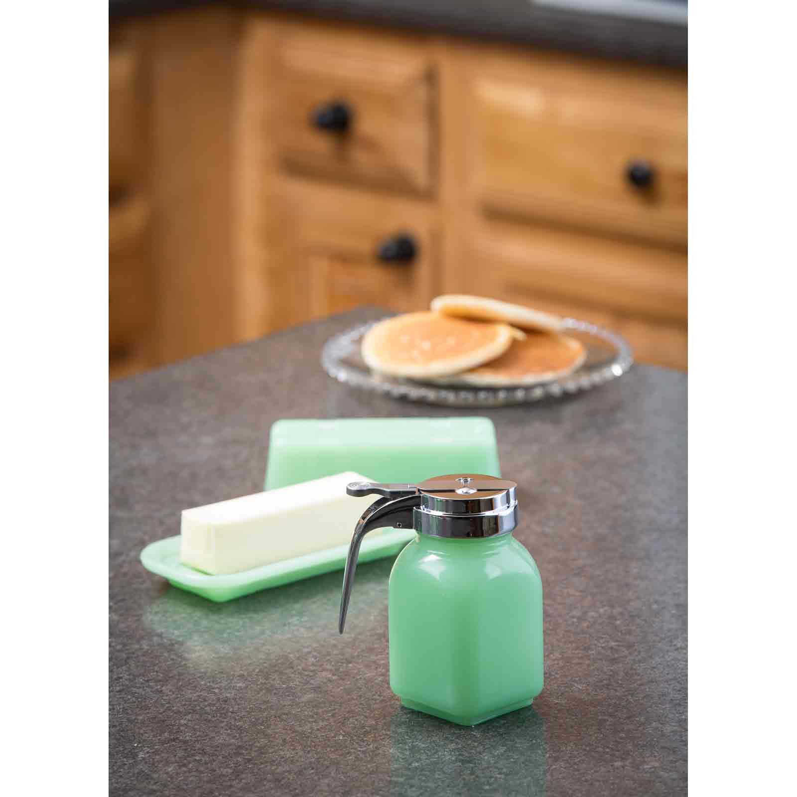 TableCraft Products Company - Vente Distributeur d'huile et de vinaigre - Distributeur de sirop de 6 oz de la collection Jadeite Glass7