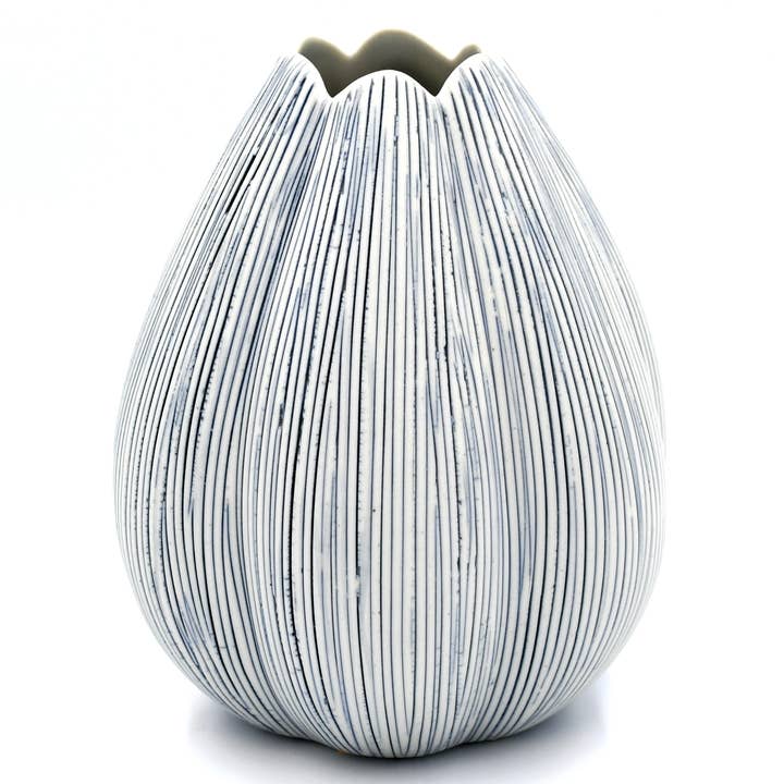 1284W27 CHAMPA S-Handcrafted Porcelain Vase for wholesale by Art Floral Trading LLC