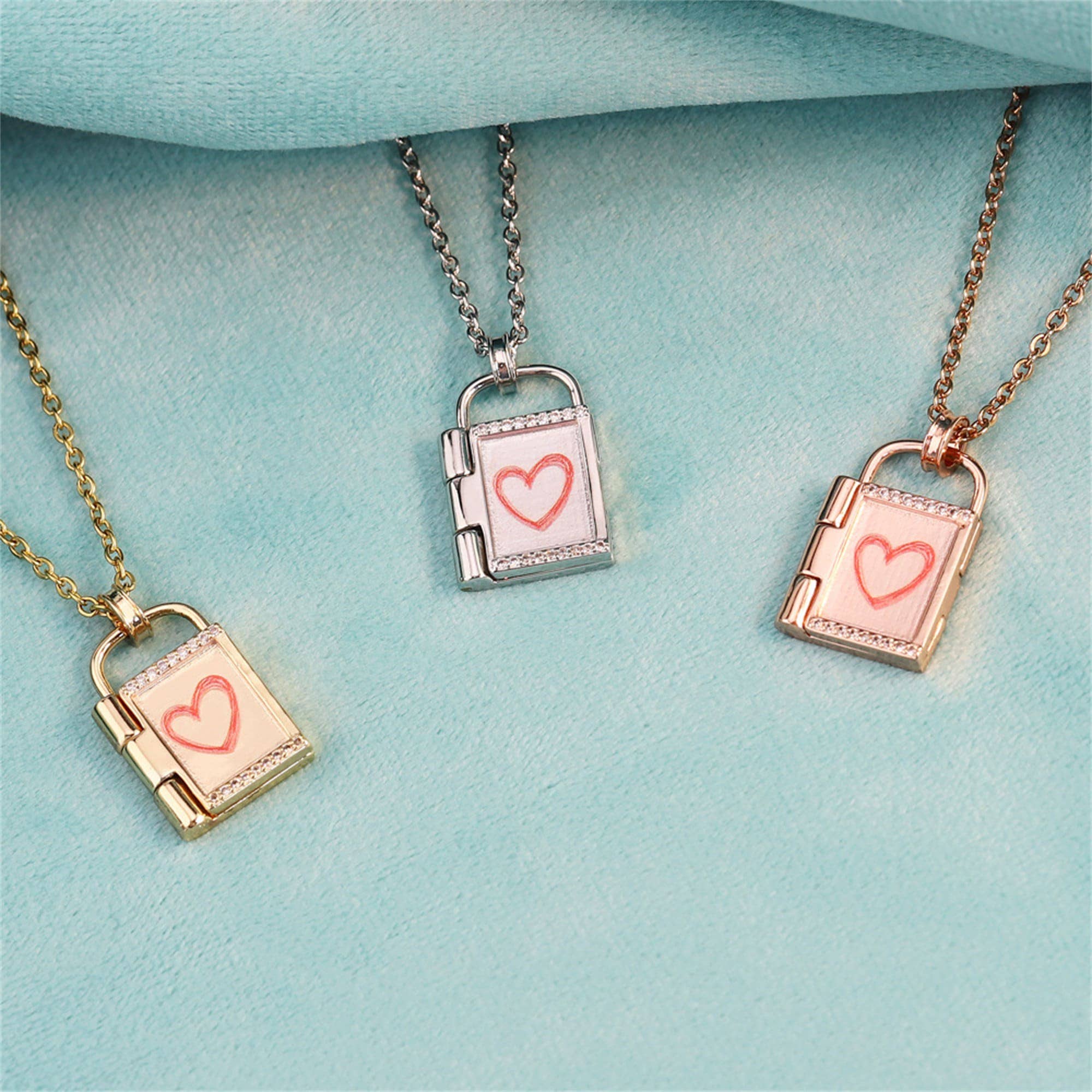 Perimade & Co. LLC - Wholesale Locket Necklace - Custom Lock Photo Locket Necklace in Stainless Steel6