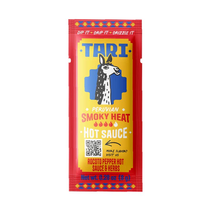 Tari Smoky Heat Hot Sauce Packets | Smoky & Spicy Kick | Perfect Single-Serve Size for Eggs, Chicken Wings, Noodles, and more | 0.28 Oz (250 Packets) for wholesale by Tari Peruvian Hot Sauce