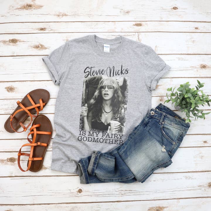 GLITTER AND GLAM - Wholesale T-Shirt (Graphic) - Women's - Stevie Nicks is my Fairy Godmother Shirt