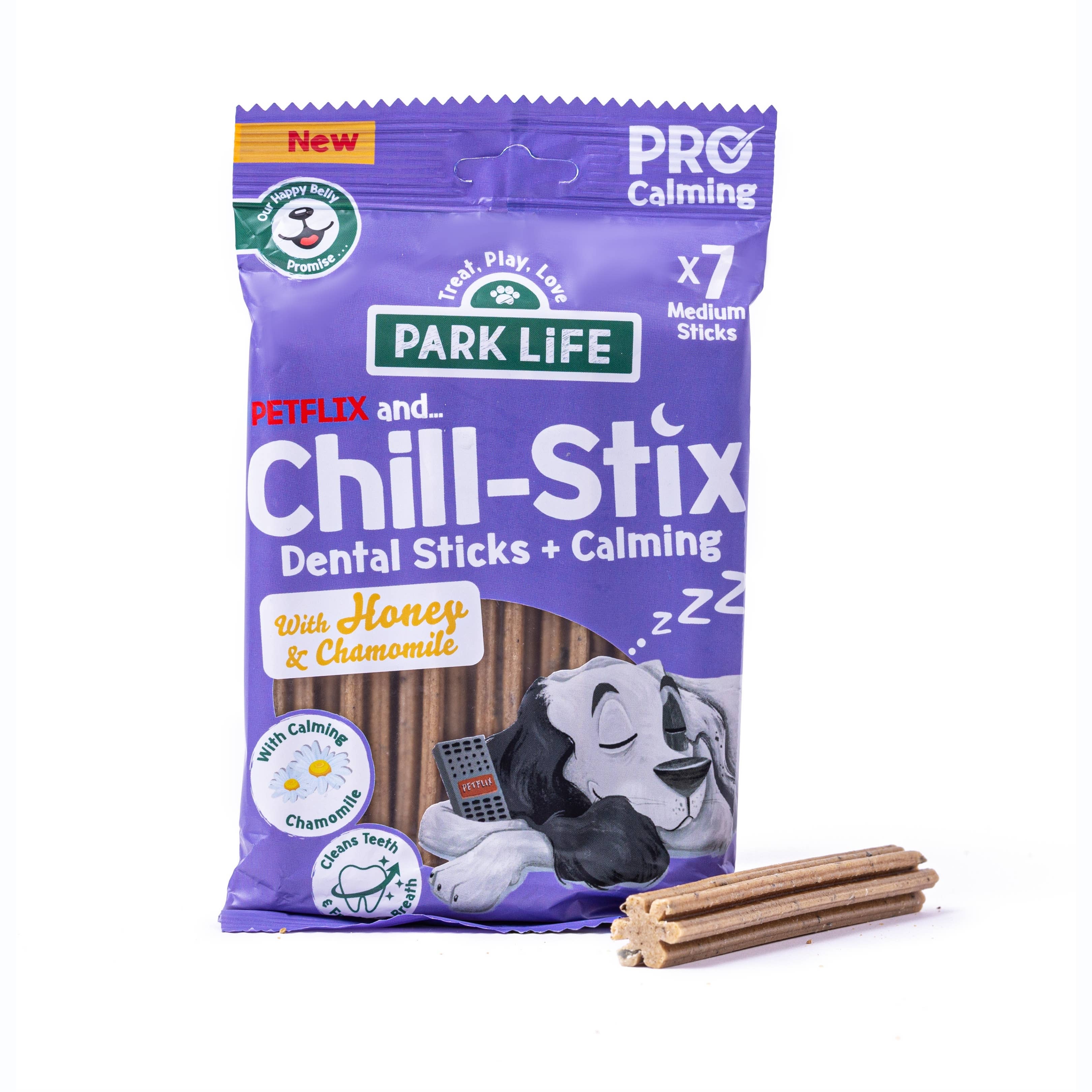 PARK LiFE - Wholesale Pet Treats - Dog - Chill Stix Calming Dental Sticks Honey & Chamomile4