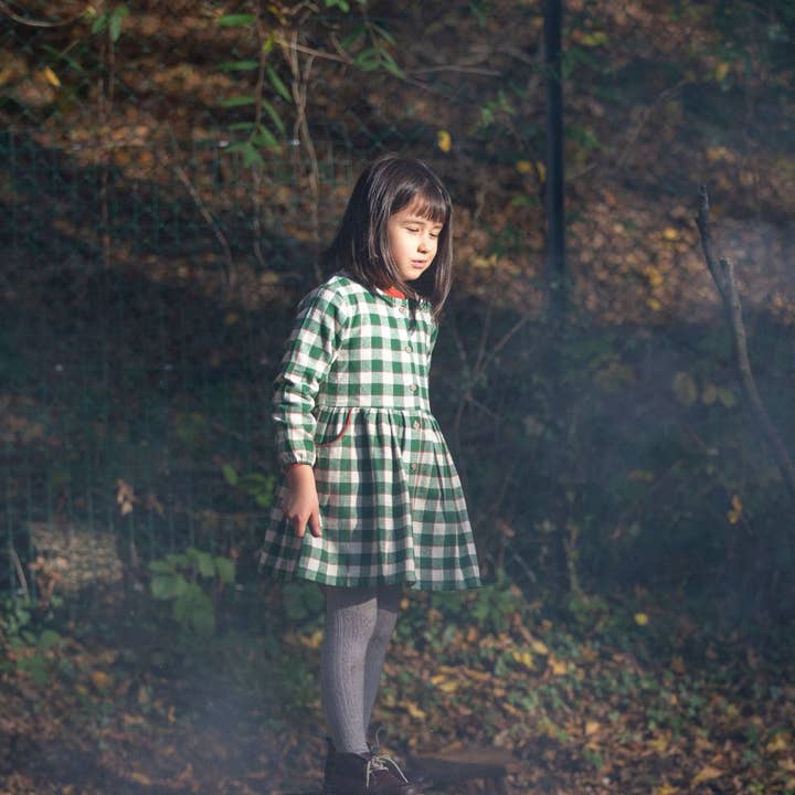 Fern Green Check Comfy Pocket Dress for wholesale on Faire