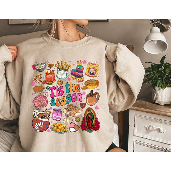 Tis The Season Sweatshirt, Spanish Christmas Shirt for wholesale by NVC Ecommerce LLC