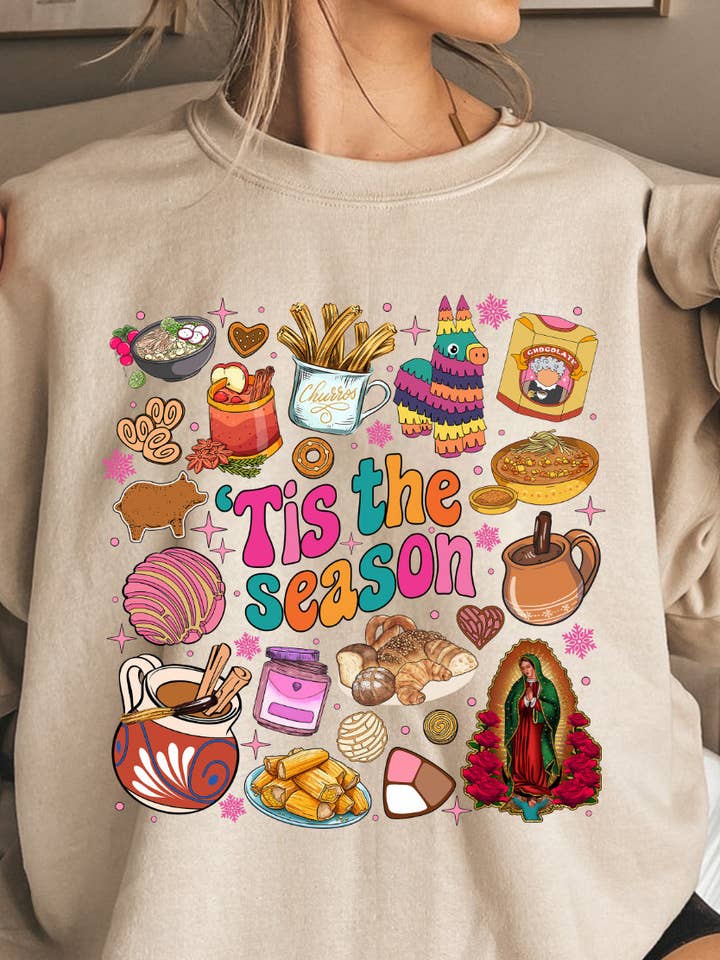 NVC Ecommerce LLC - Wholesale T-Shirt (Graphic) - Women's - Tis The Season Sweatshirt, Spanish Christmas Shirt 0