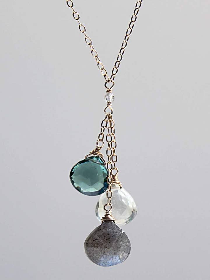 Colar de labradorita de ametista verde quartzo indicolite por atacado de Judy Brandon Jewelry