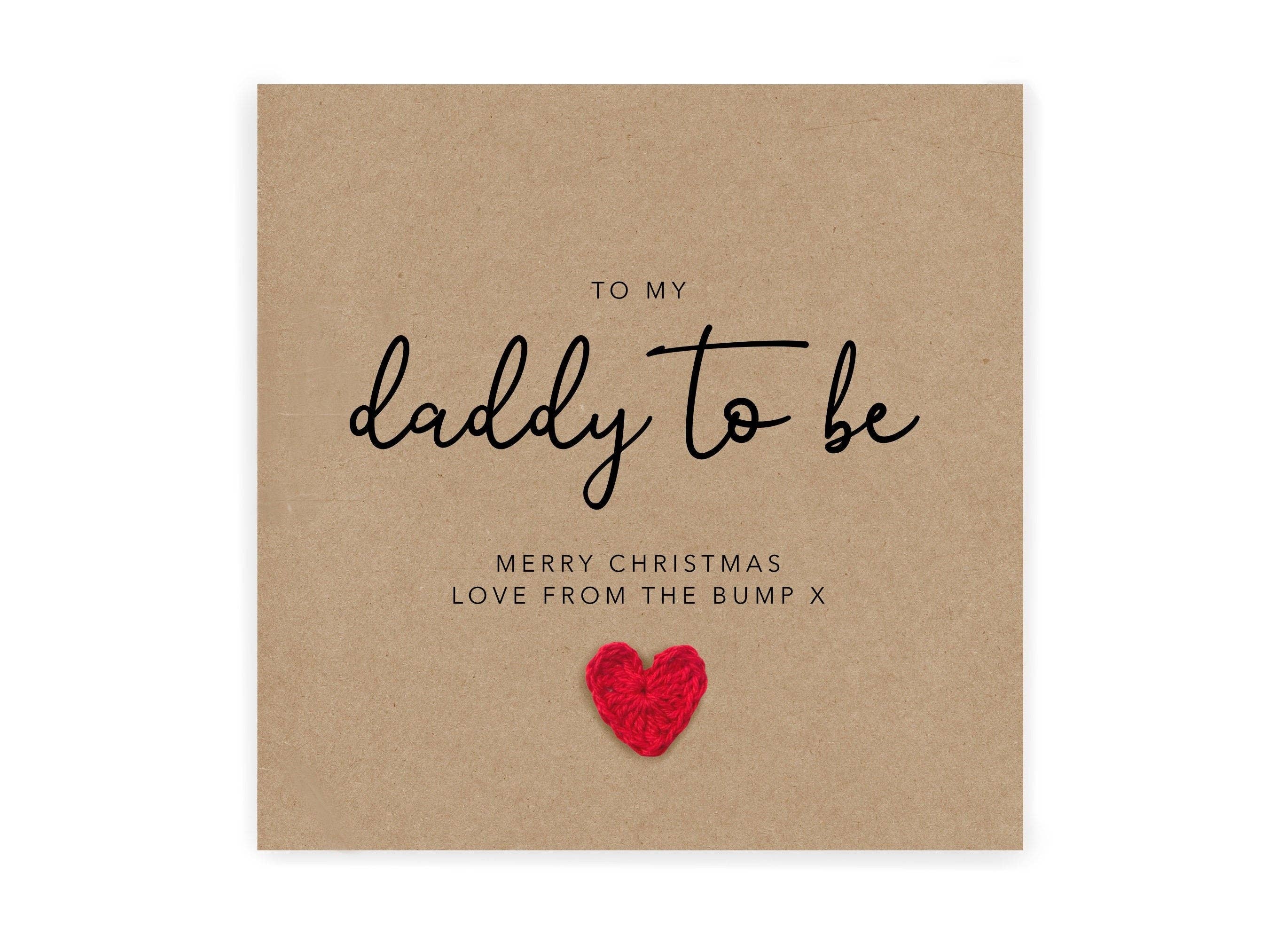 Fifi's Handcrafted - Wholesale Christmas Card - Merry Christmas Daddy To Be Card, From Bump, From Baby, Merr0