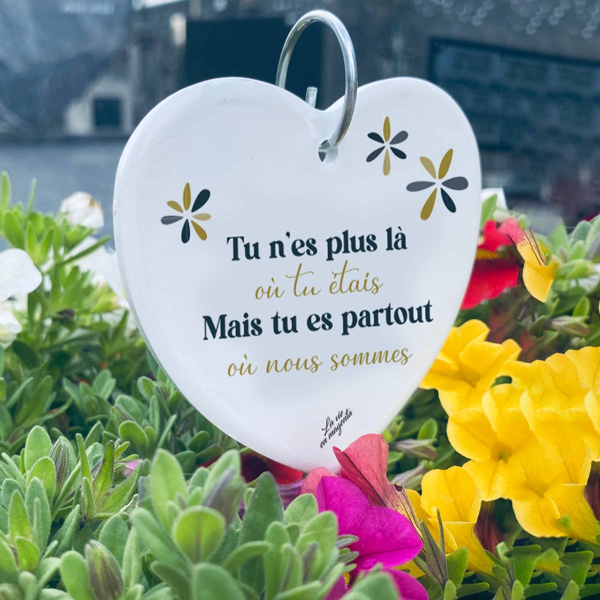 La vie en magenta - Wholesale Outdoor Ornament/Decor - Decorative ceramic funeral heart, you are no longer here...2