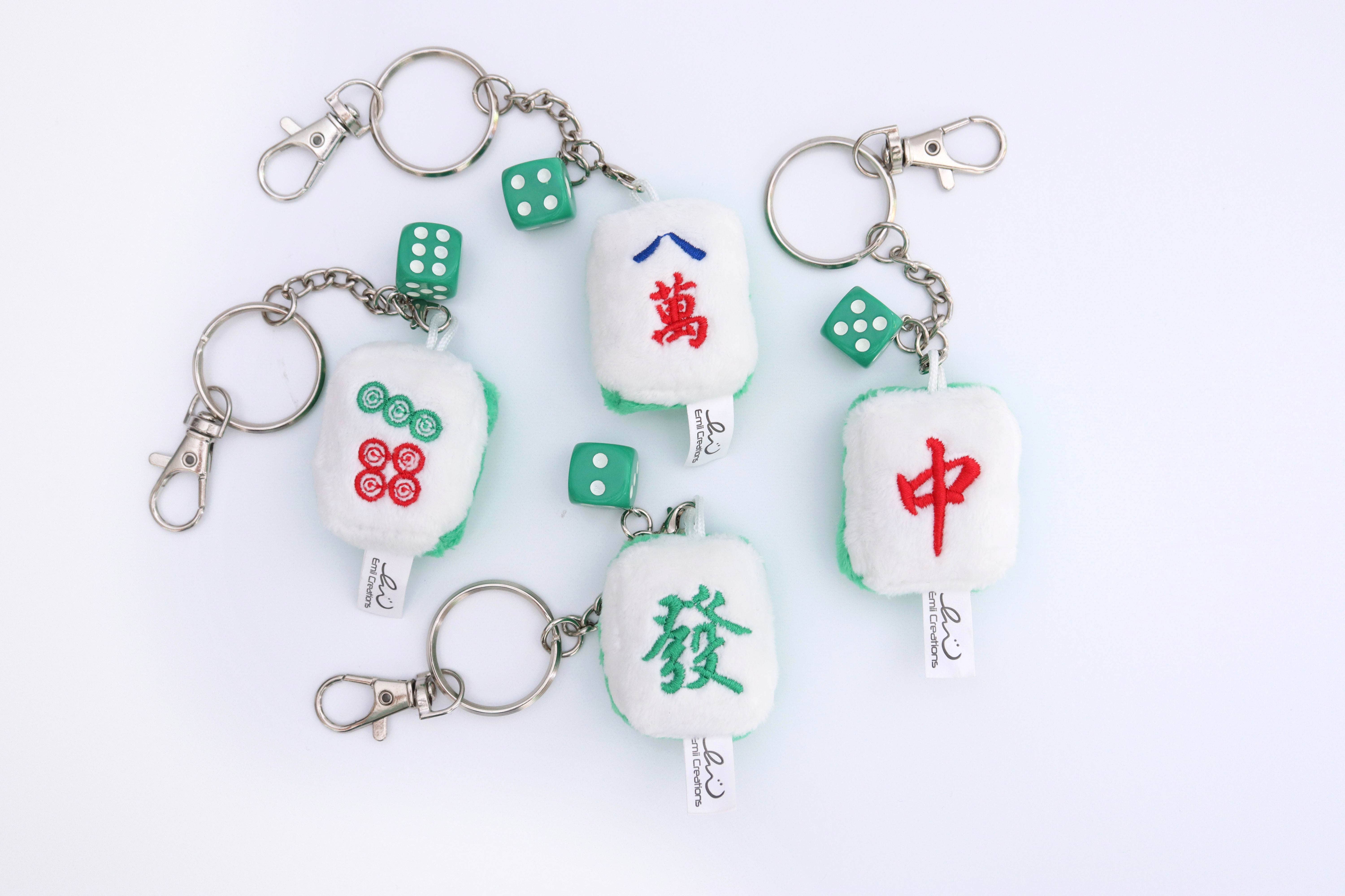Emii Creations - Wholesale Keychain - Unisex - Tiny Mahjong Tile Plush Key & Bag Charm10