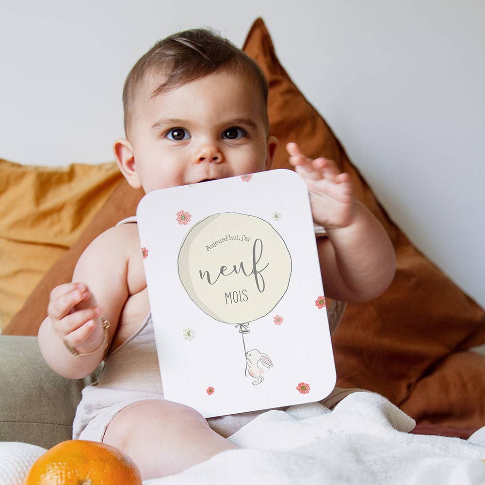 Cotton Bird – wholesale Milestone art/keepsake – Child & baby – First year stage cards - Little Bunny1