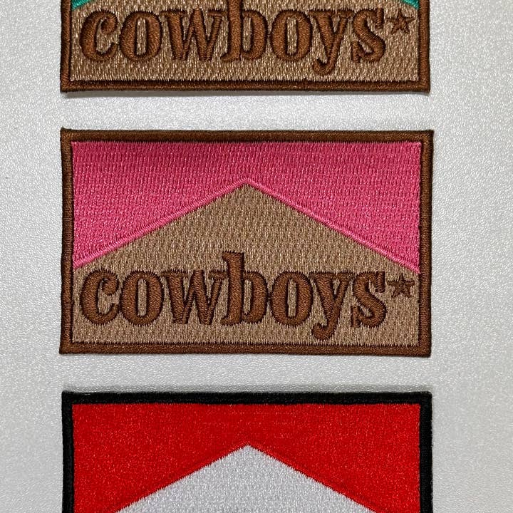 Cowboys Red, Iron on Hat Patch, western patch, boots patch for wholesale by Aloe and Milk Boutique