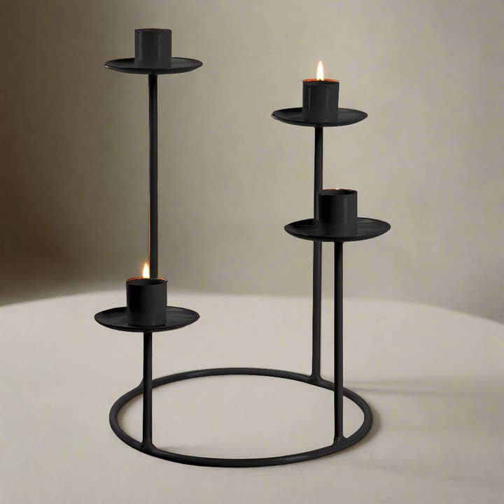 Growing Concepts - Wholesale Candle Holder - Synthia zwart - h23,5 d16 cm1