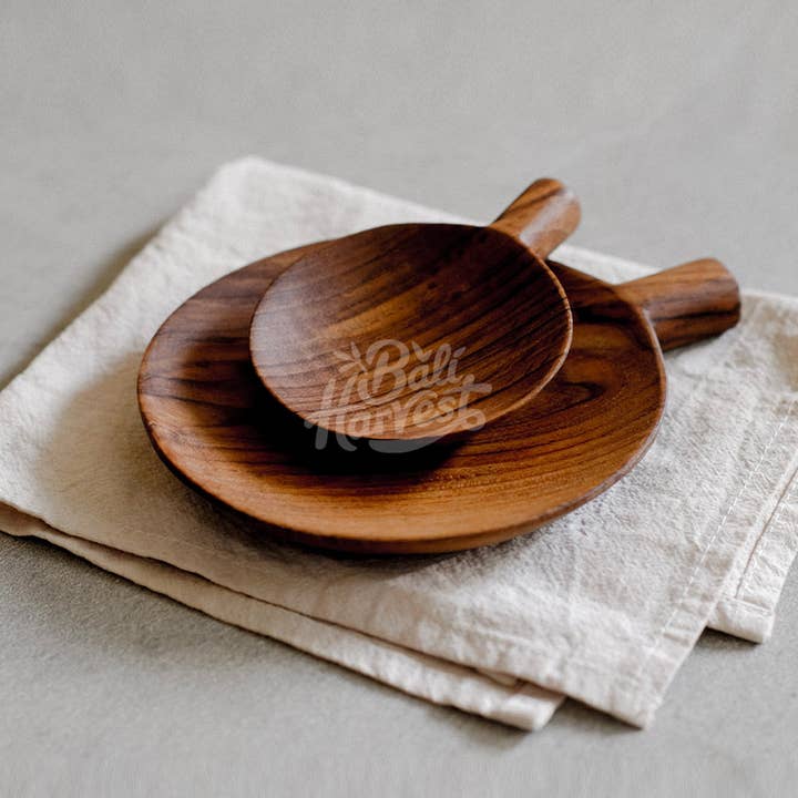 Bali Harvest – wholesale Serveringsfat – Teak trä paddel platta - servering maträtt bricka med handtag