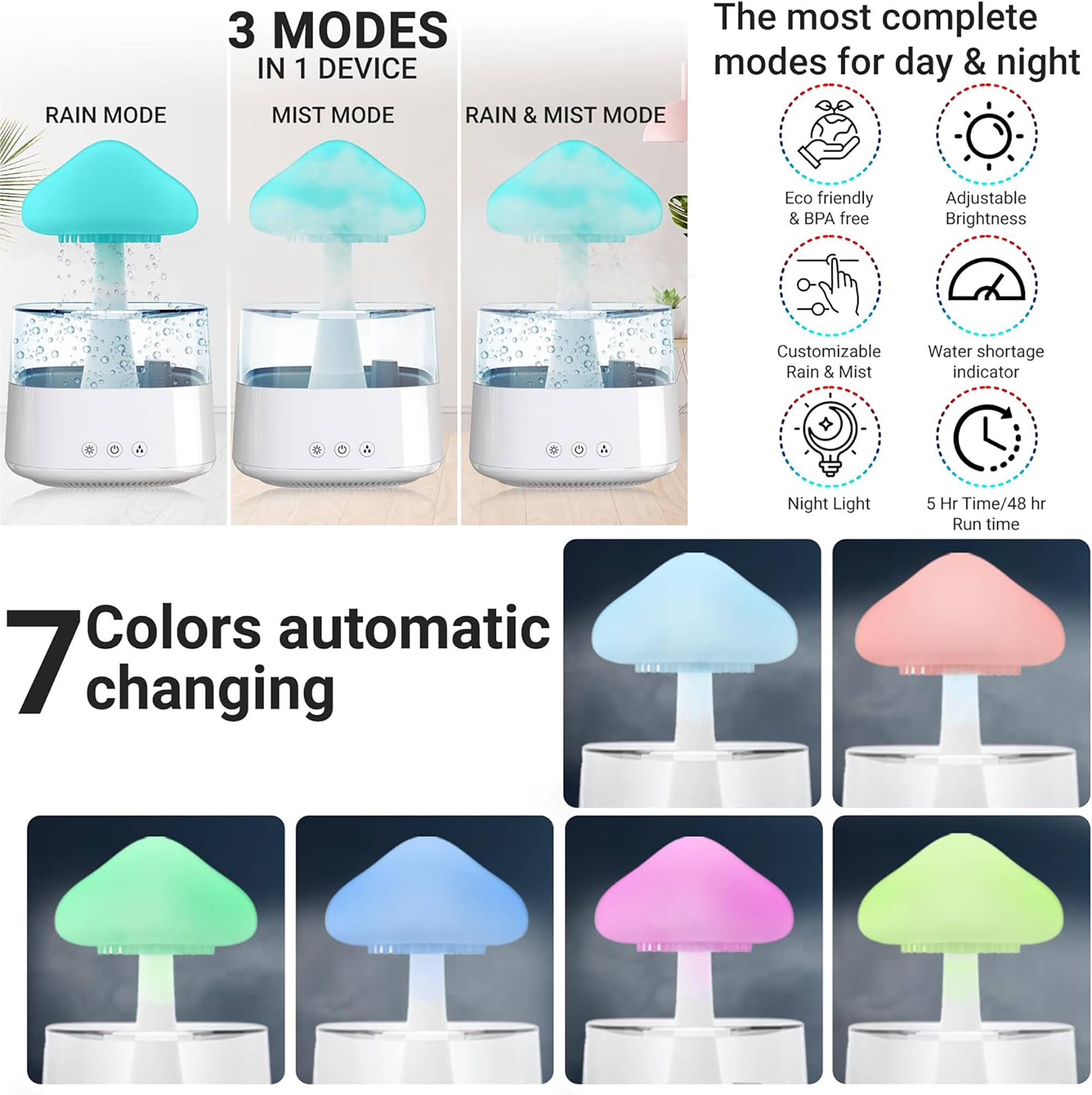 GoLiveAi - Wholesale Electronic Diffuser - 1 Raincloud Humidifier Large Coin and 1 Portable Humidifier 2