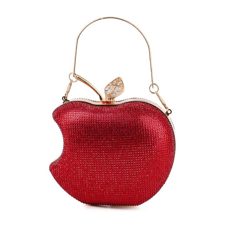 Handbag Express - Wholesale Clutch Bag - Women's - Rhinestone Covered Delicious Apple Evening Bag